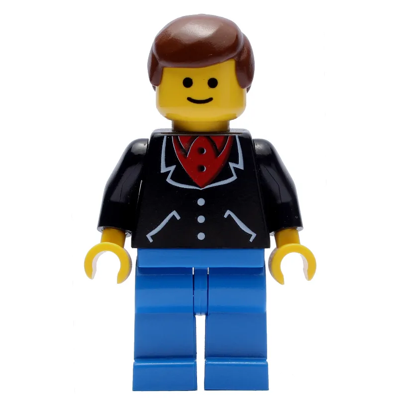 Man, Black Jacket over Red Shirt, Blue Legs,… — minifigurine LEGO | Brick Broker