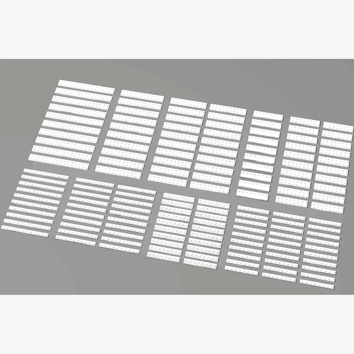 BlueBrixx Plates longues Brix, mélangées, blanches (BB-401087) - prix | Brick Broker