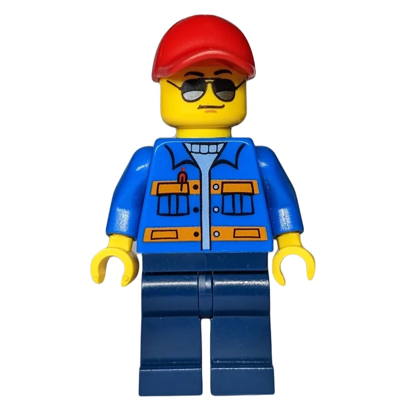 Man, Blue Jacket with Orange Stripes, Dark Bl… — minifigurine LEGO | Brick Broker