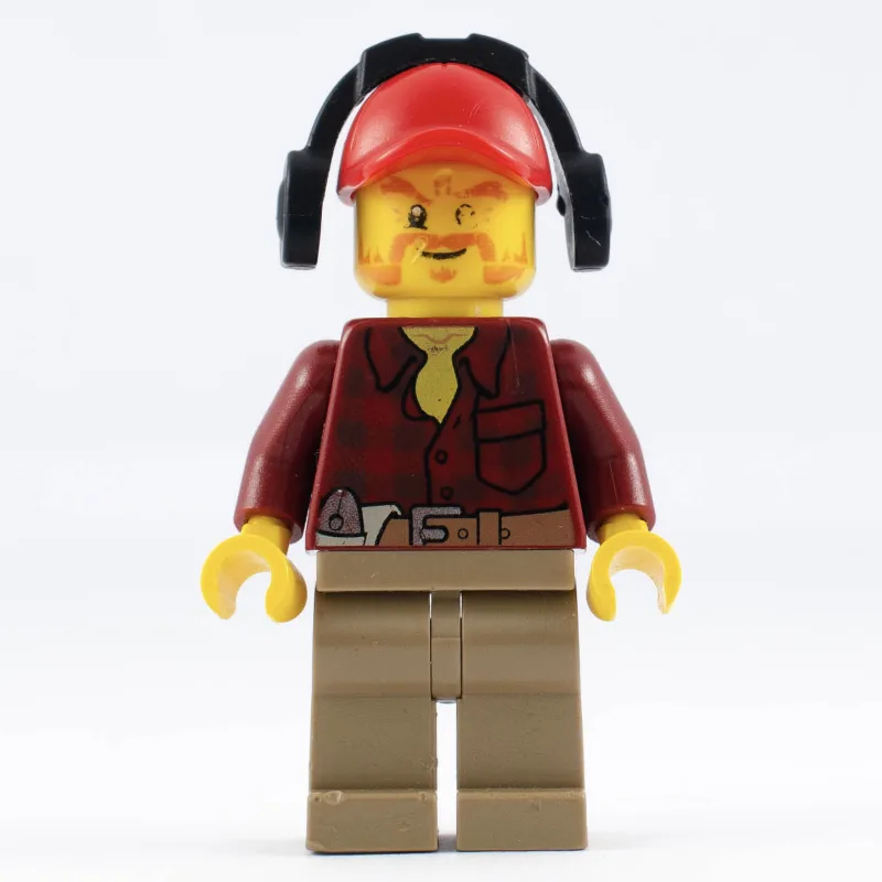Lumberjack, Dark Red Flannel Shirt, Red Cap w… — minifigurine LEGO | Brick Broker
