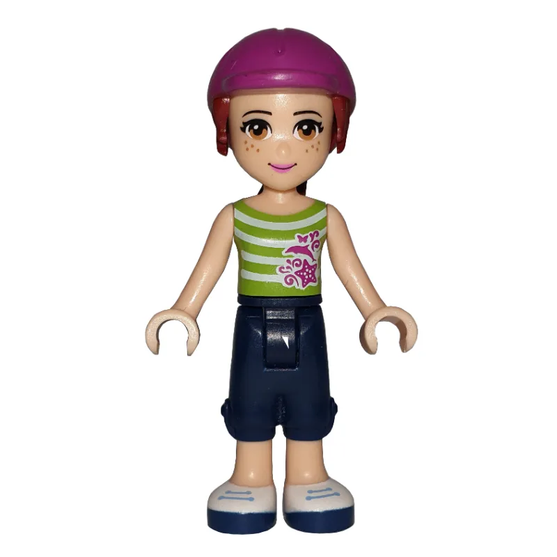 Mia - White/Lime Top, Dark Blue Trousers — minifigurine LEGO | Brick Broker