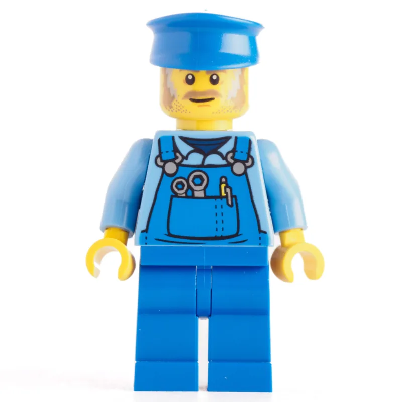 Mechanic, Medium Blue Torso, Blue Overall, Bl… — minifigurine LEGO | Brick Broker