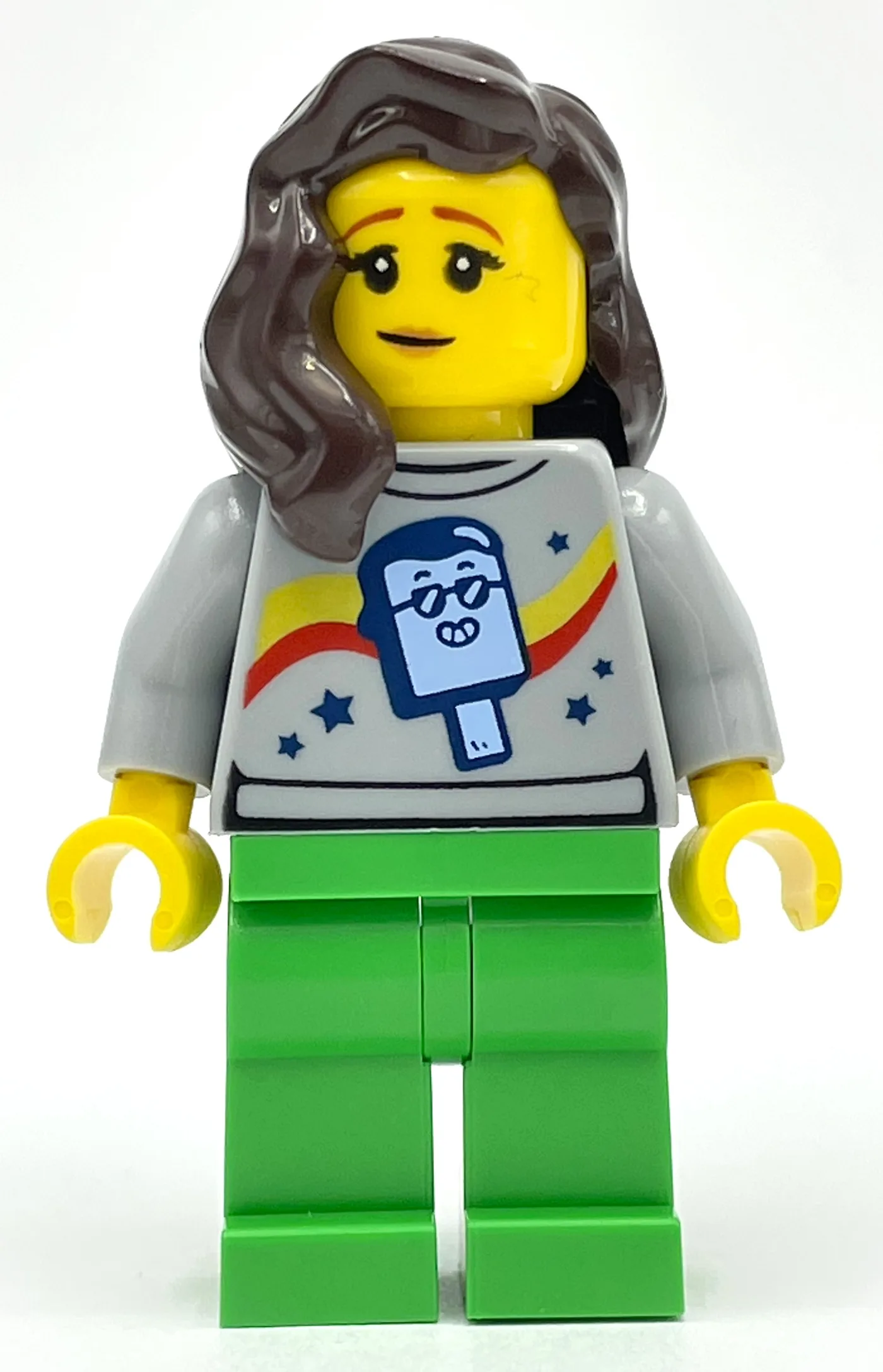 Light Bluish Grey Torso, Bright Green Legs, D… — minifigurine LEGO | Brick Broker
