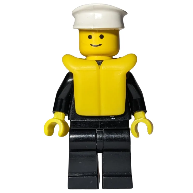 Policeman with Zipper Jacket, White Hat, Life… — minifigurine LEGO | Brick Broker