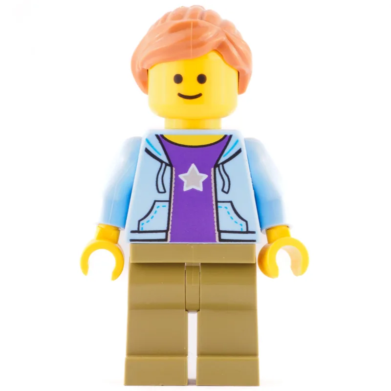 Bright Light Blue Torso, Jacket, Olive Green… — minifigurine LEGO | Brick Broker