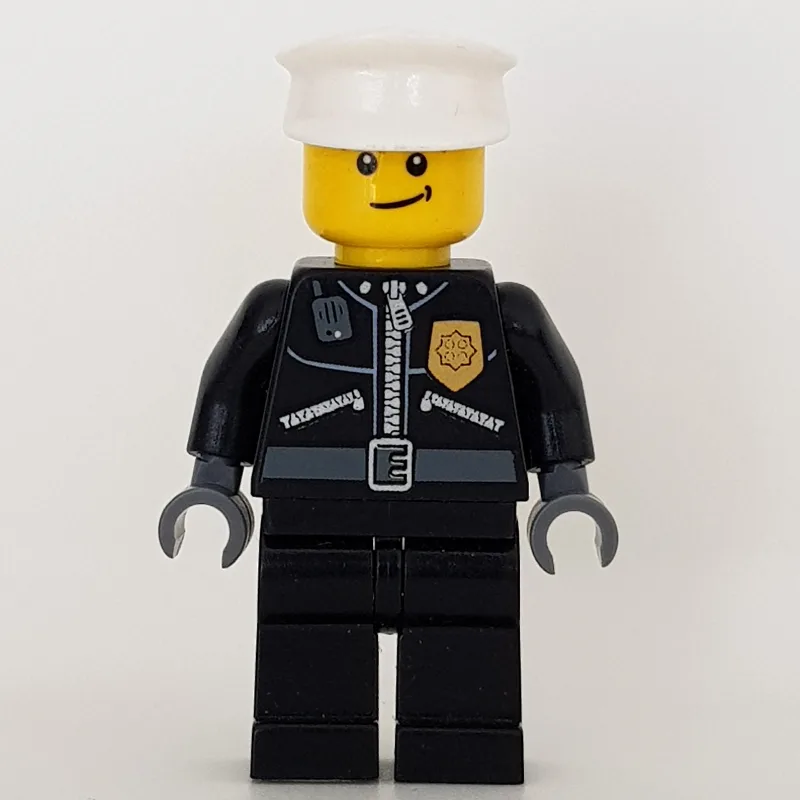 Policeman, Black Jacket with Zipper, Radio, B… — minifigurine LEGO | Brick Broker