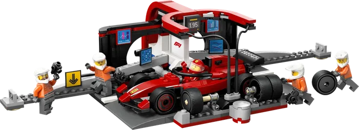 LEGO 60443 Arrêt au stand de F1 et équipe d'arrêt au stand avec voiture Ferrari - prix | Brick Broker