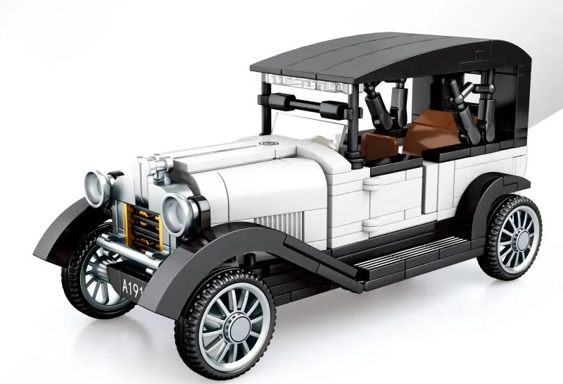 Sembo Voiture classique ancienne blanc et noir (SEM-607403) - prix | Brick Broker
