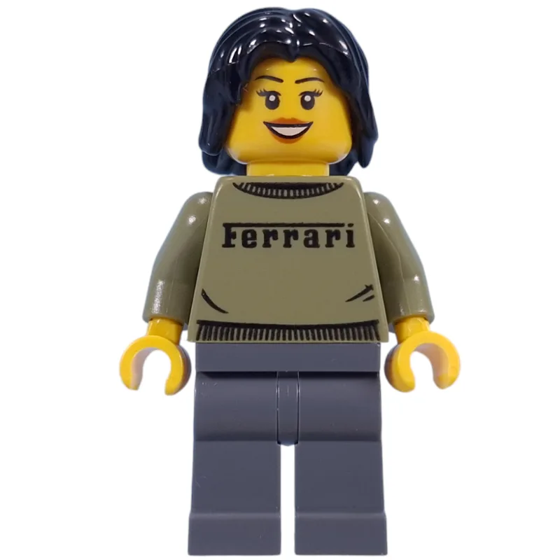 Woman, Olive Green Ferrari Sweater — dans quels sets LEGO ? (fig-015346) | Brick Broker