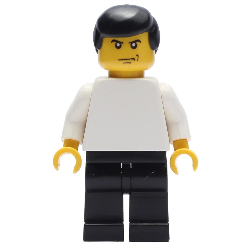 Soccer Player White Plain Torso, Black Legs 2 — minifigurine LEGO | Brick Broker