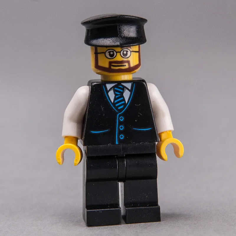 Man, Black Vest and Tie, Black Legs, Black Ha… — minifigurine LEGO | Brick Broker