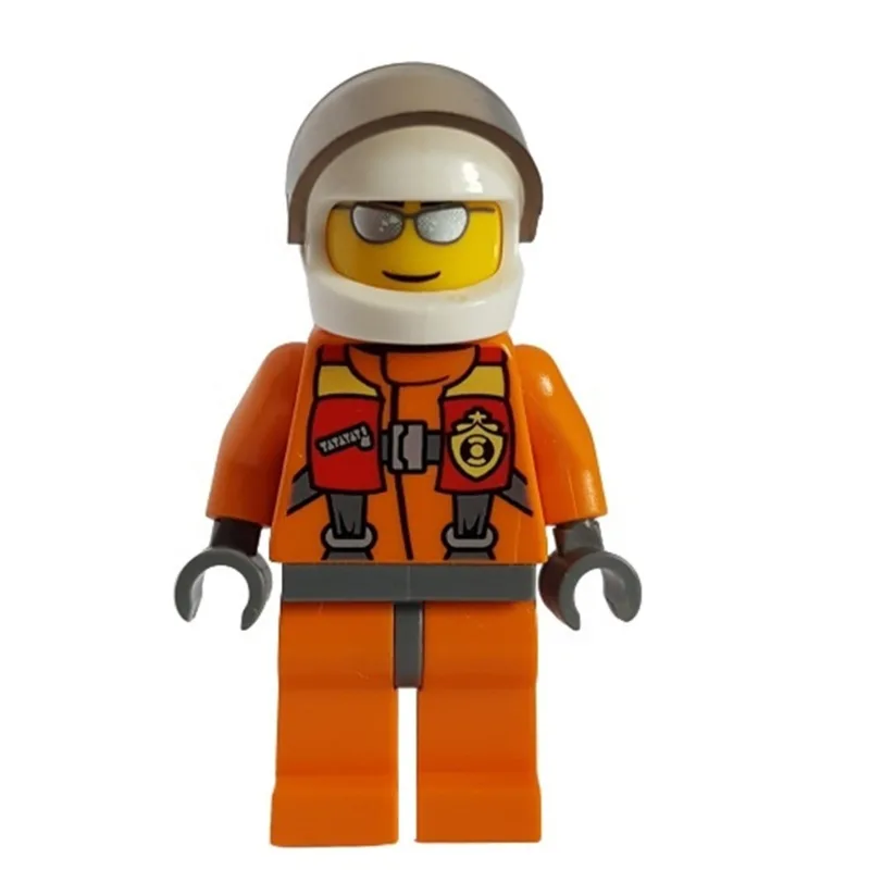 Coast Guard, Orange Jumpsuit, White Helmet wi… — minifigurine LEGO | Brick Broker