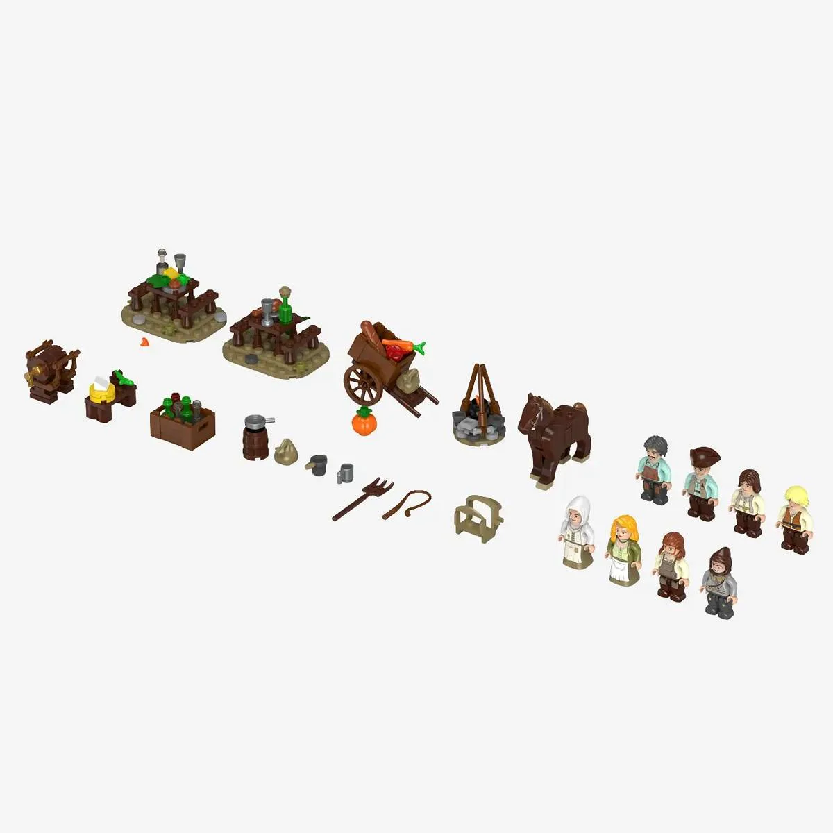 BlueBrixx Pack de minifigurines Château Fort - Civils (BB-108036) - prix | Brick Broker