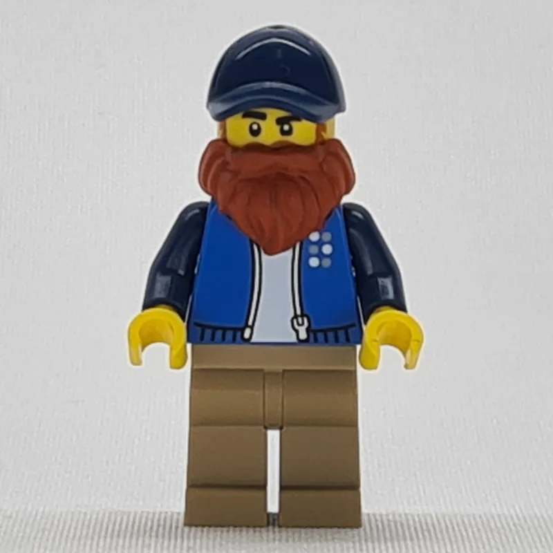 Man, Dark Azure Jacket, Dark Tan Legs, Dark B… — minifigurine LEGO | Brick Broker