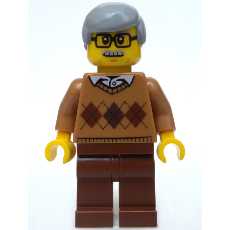 Man, Medium Nougat Argyle Sweater, Reddish Br… — minifigurine LEGO | Brick Broker