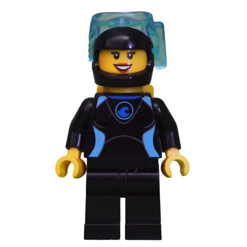 Diver, Woman, Black And Azure Wetsuit, Black… — minifigurine LEGO | Brick Broker