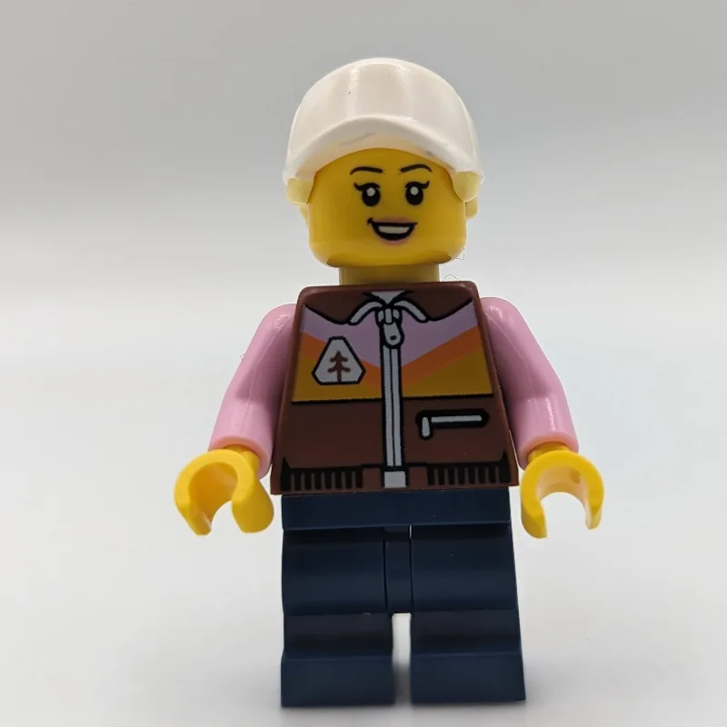 Dirt Bike Rider, Female - Reddish Brown Vest,… — minifigurine LEGO | Brick Broker