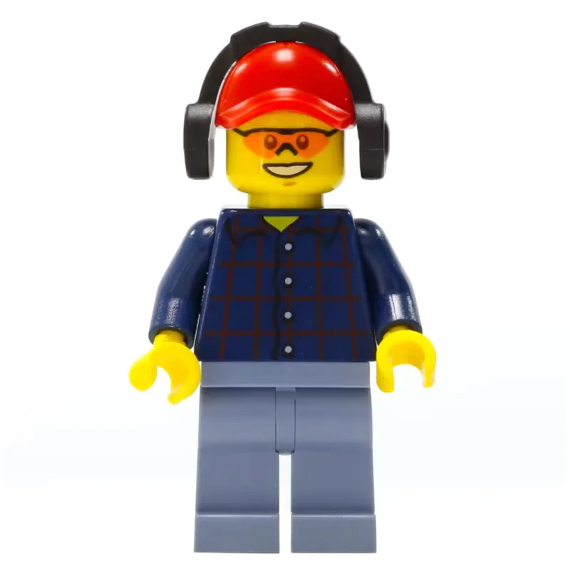 Lumberjack, Dark Blue Plaid Shirt, Sand Blue… — minifigurine LEGO | Brick Broker