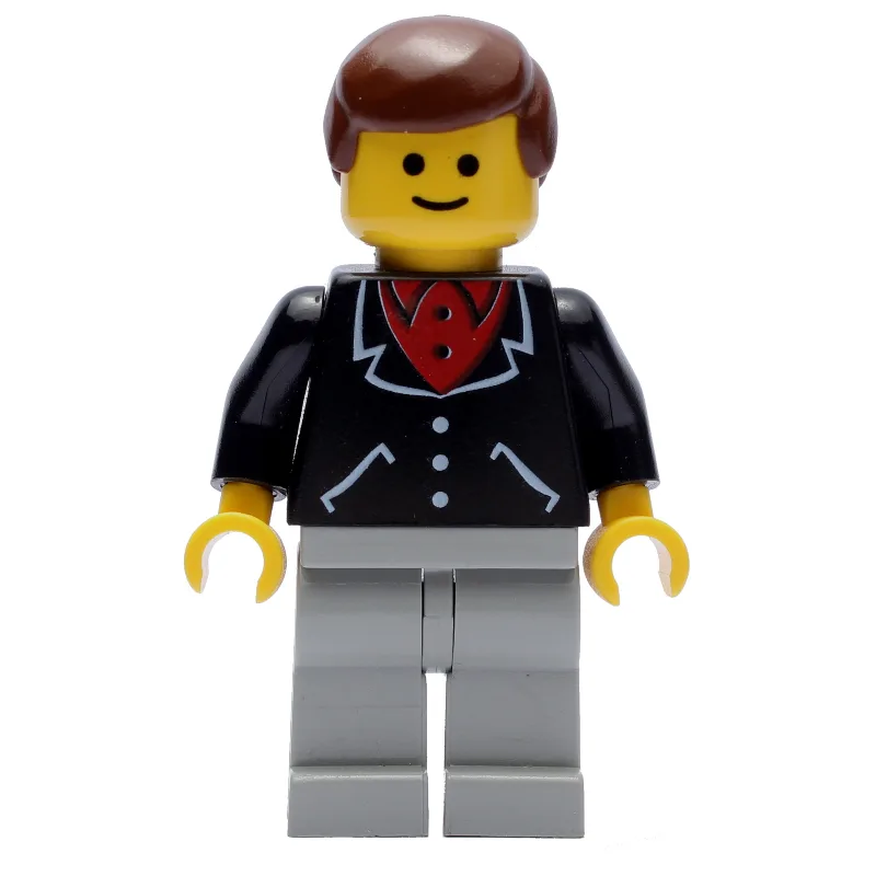 Man, Black Jacket over Red Shirt, Light Gray… — minifigurine LEGO | Brick Broker