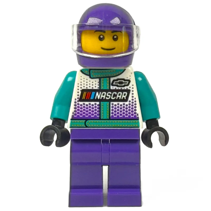 Race Driver, Dark Turquoise, White, and Dark… — minifigurine LEGO | Brick Broker