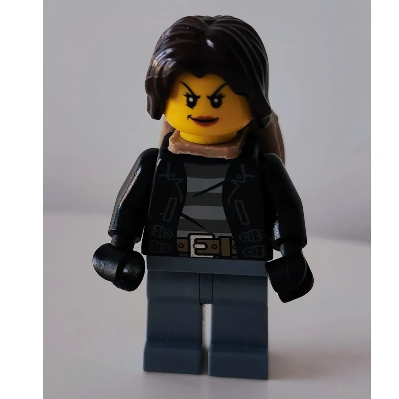 Criminal, Woman, Open Black Jacket over Priso… — minifigurine LEGO | Brick Broker