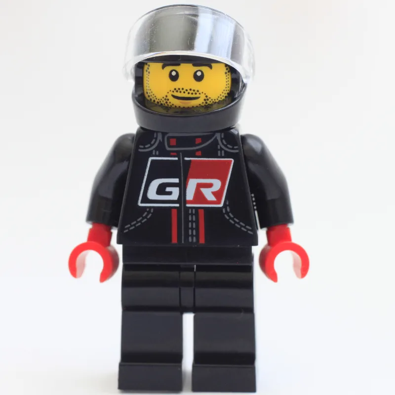 Racer Driver - GR Black Torso/Legs, Black Hel… — minifigurine LEGO | Brick Broker