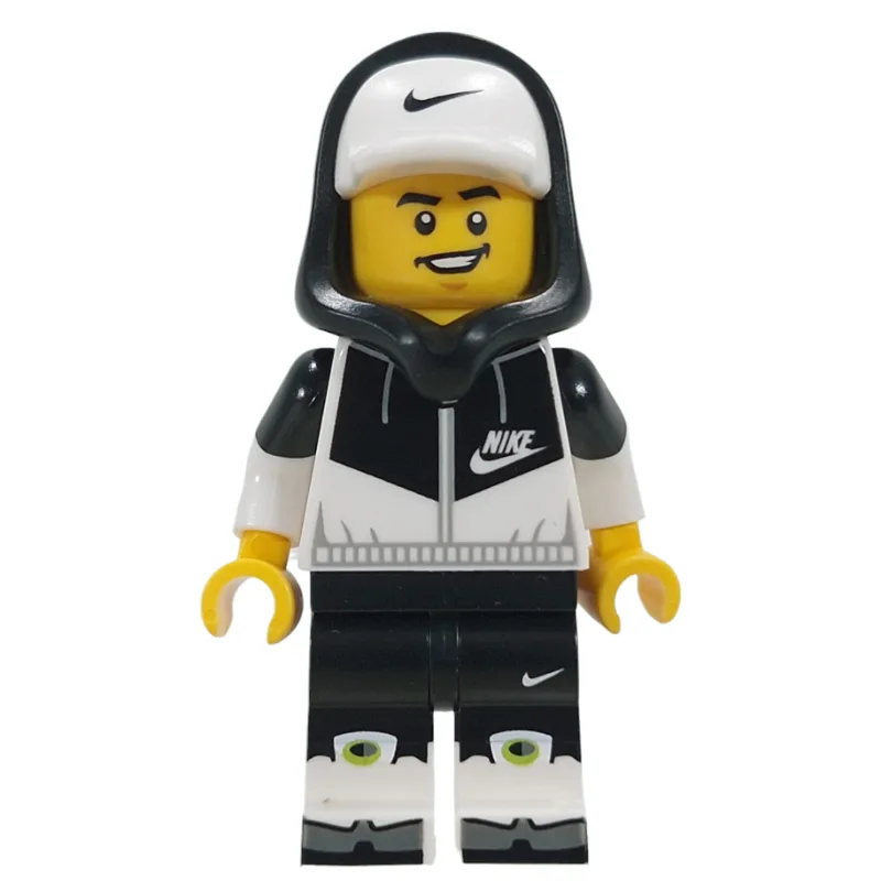Black/White Nike Outfit, Hood with Cap — dans quels sets LEGO ? (fig-017528) | Brick Broker