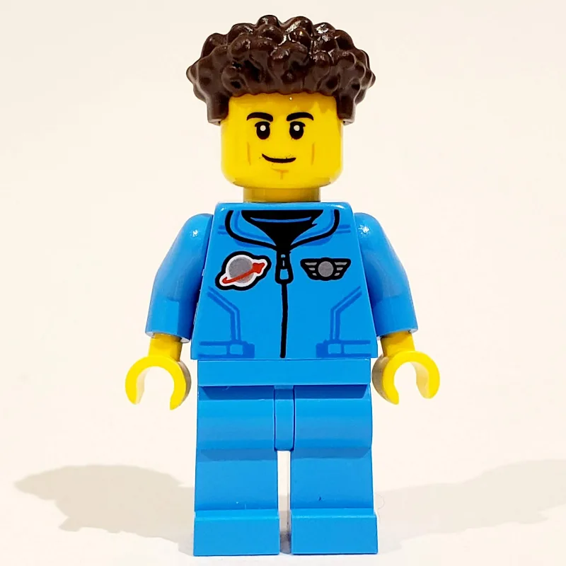 Astronaut, Dark Azure Jumpsuit, Dark Brown Ha… — minifigurine LEGO | Brick Broker