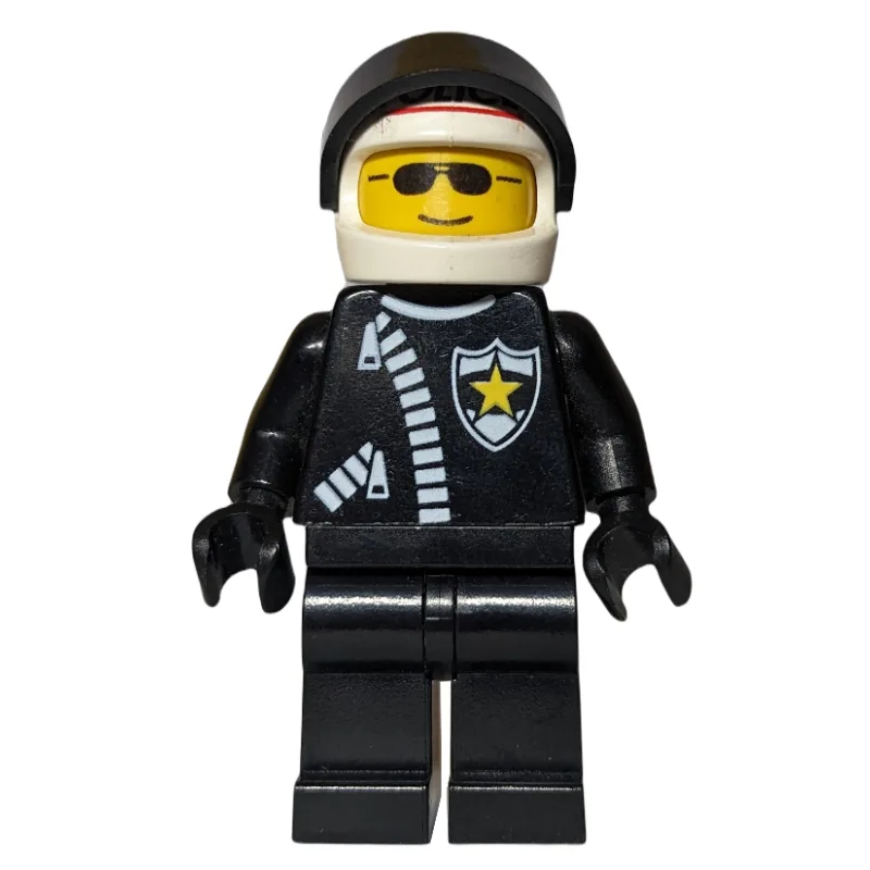 Policeman, Black Jacket with Zipper and Badge… — minifigurine LEGO | Brick Broker