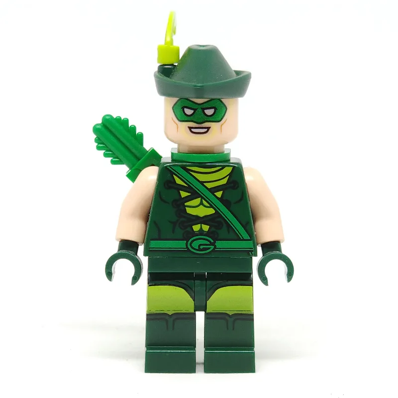 Green Arrow with Dark Green Hat with Lime Fea… — minifigurine LEGO | Brick Broker