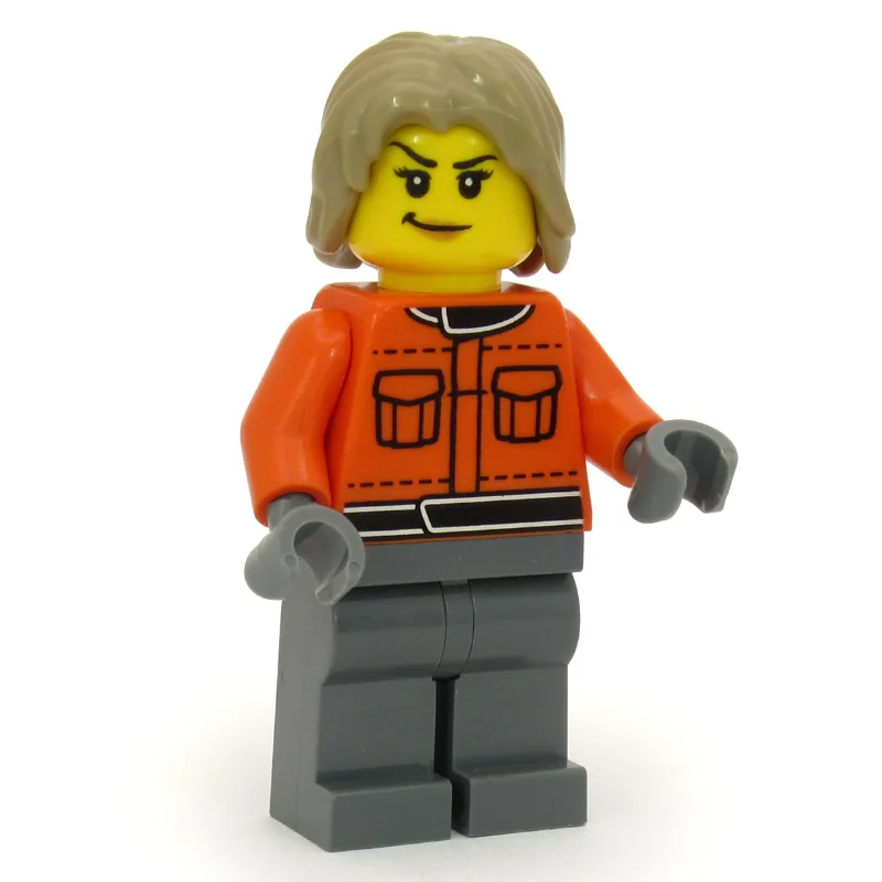 Pit Crew, Reddish Orange Jacket, Dark Bluish… — minifigurine LEGO | Brick Broker