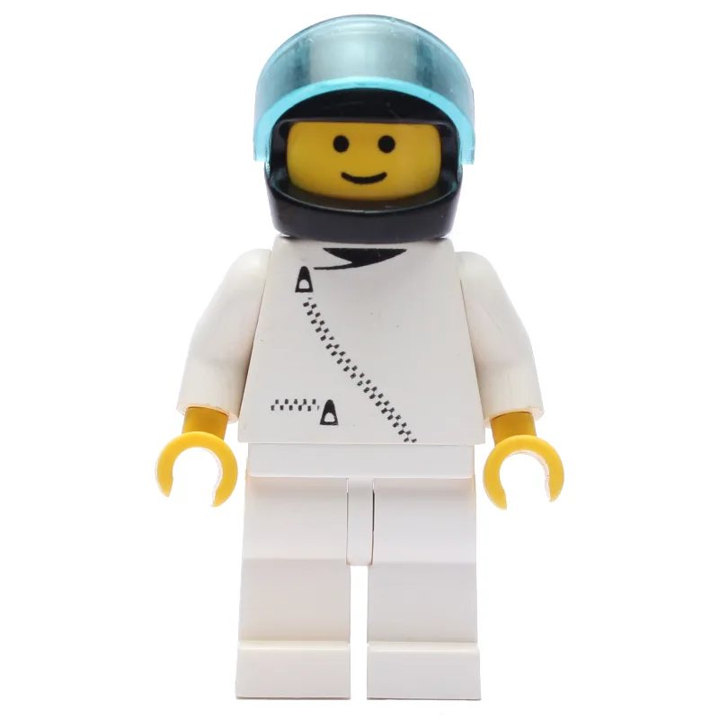 Racer, White Jacket with Zipper, Black Helmet… — minifigurine LEGO | Brick Broker