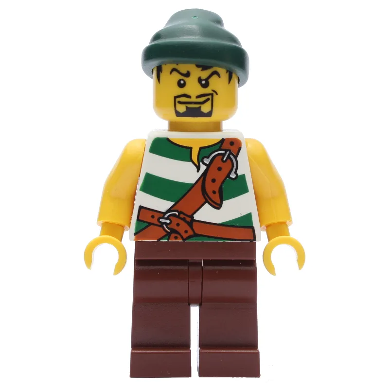 Pirate - Green Stripes, Reddish Brown Legs, D… — minifigurine LEGO | Brick Broker