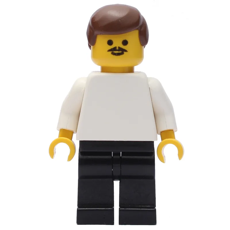 Soccer Player White Torso, Black Legs, Brown… — minifigurine LEGO | Brick Broker