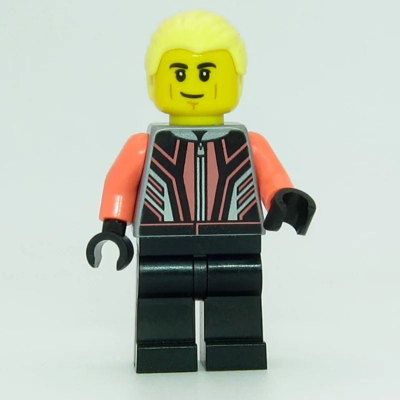 Race Driver - Flat Silver Torso, Coral Arms,… — minifigurine LEGO | Brick Broker