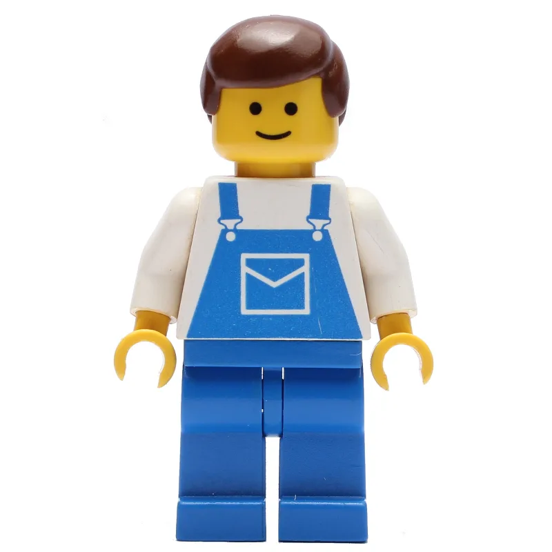White Torso, Blue Overalls, Brown Hair (3626b… — minifigurine LEGO | Brick Broker