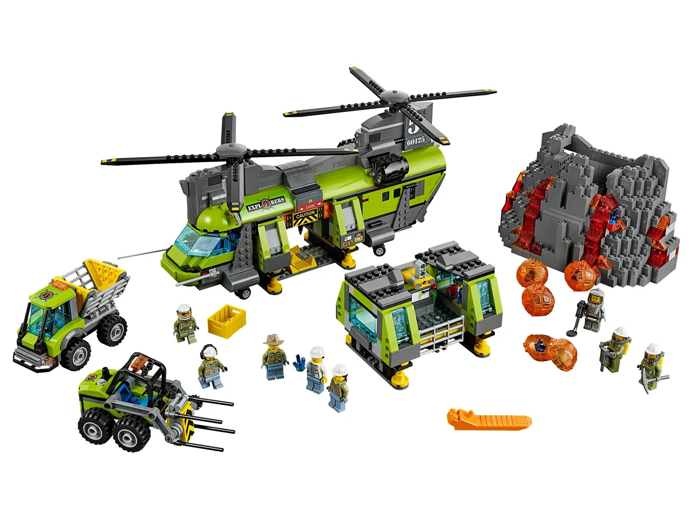 LEGO 60125 Hélicoptère de transport lourd volcanique - prix | Brick Broker