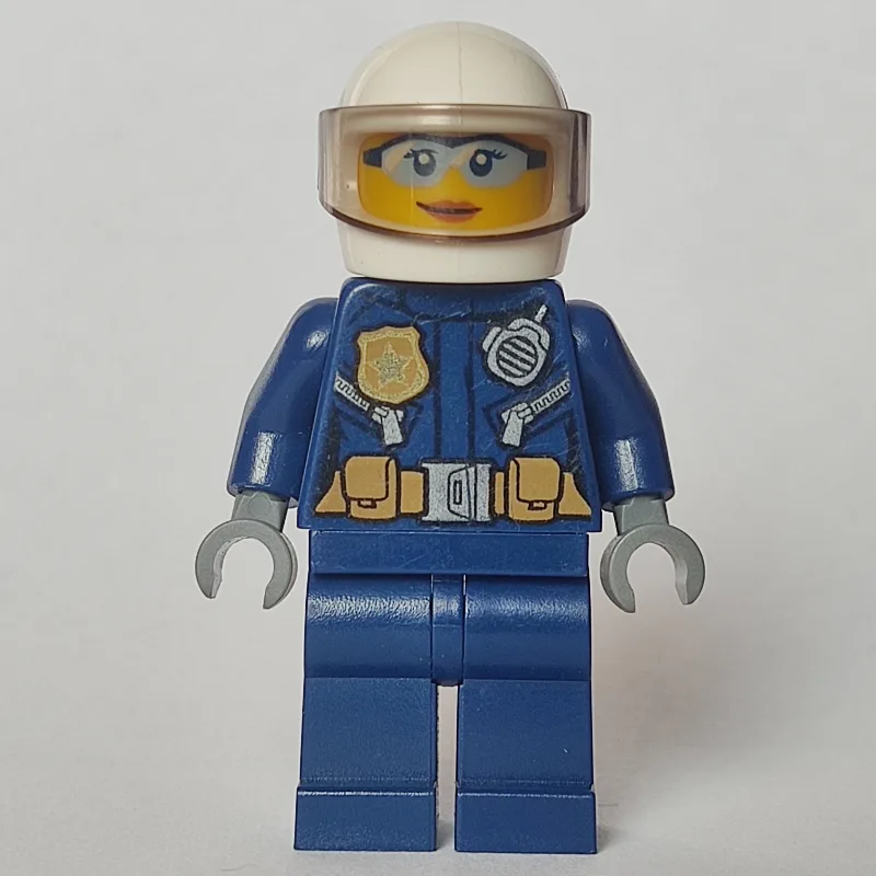 Policewoman, Dark Blue Jacket with Radio, Bad… — minifigurine LEGO | Brick Broker