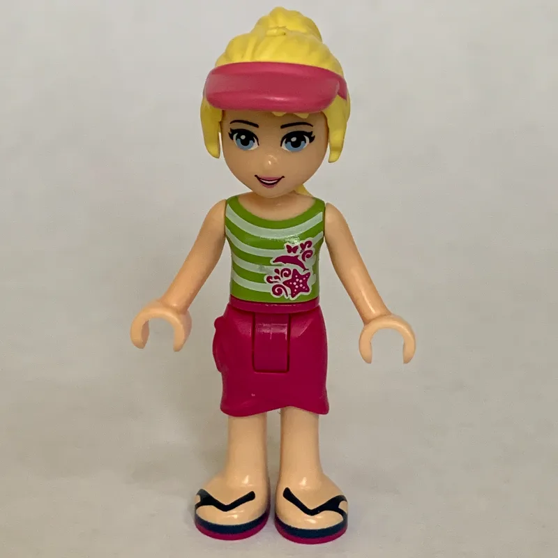 Stephanie - White/Lime Top, Magenta Skirt — minifigurine LEGO | Brick Broker