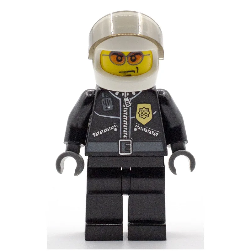 Policeman, Black Jacket with Zipper, Radio, a… — minifigurine LEGO | Brick Broker