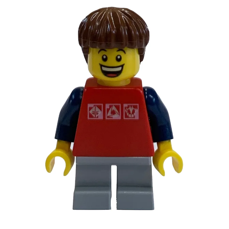 Kid - Red Torso, Light BLuish Grey Legs, Redd… — minifigurine LEGO | Brick Broker