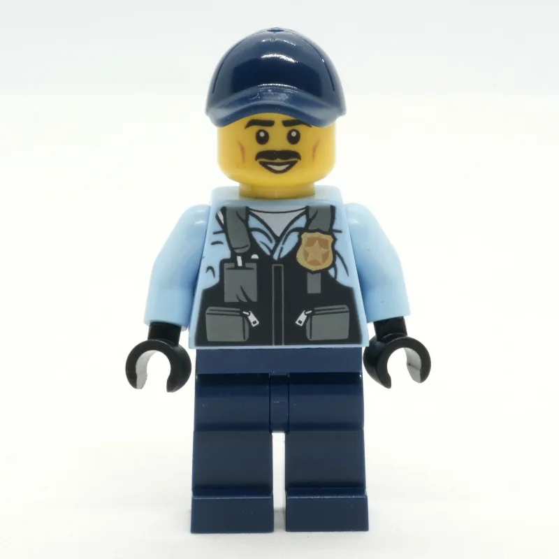 Police Officer, Bright Light Blue Shirt with… — minifigurine LEGO | Brick Broker