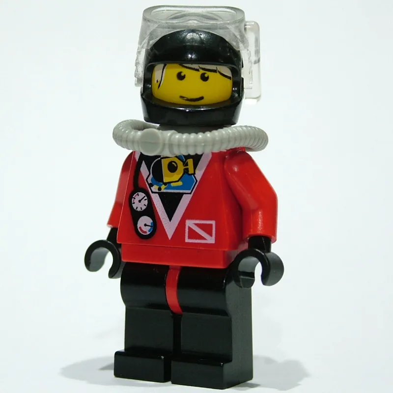 Diver, Man, Red Wetsuit, Black Helmet with Ma… — minifigurine LEGO | Brick Broker