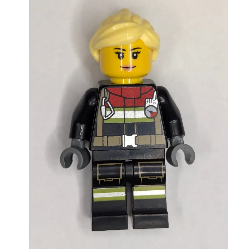 Firefighter, Black Fire Suit, Bright Light Ye… — minifigurine LEGO | Brick Broker