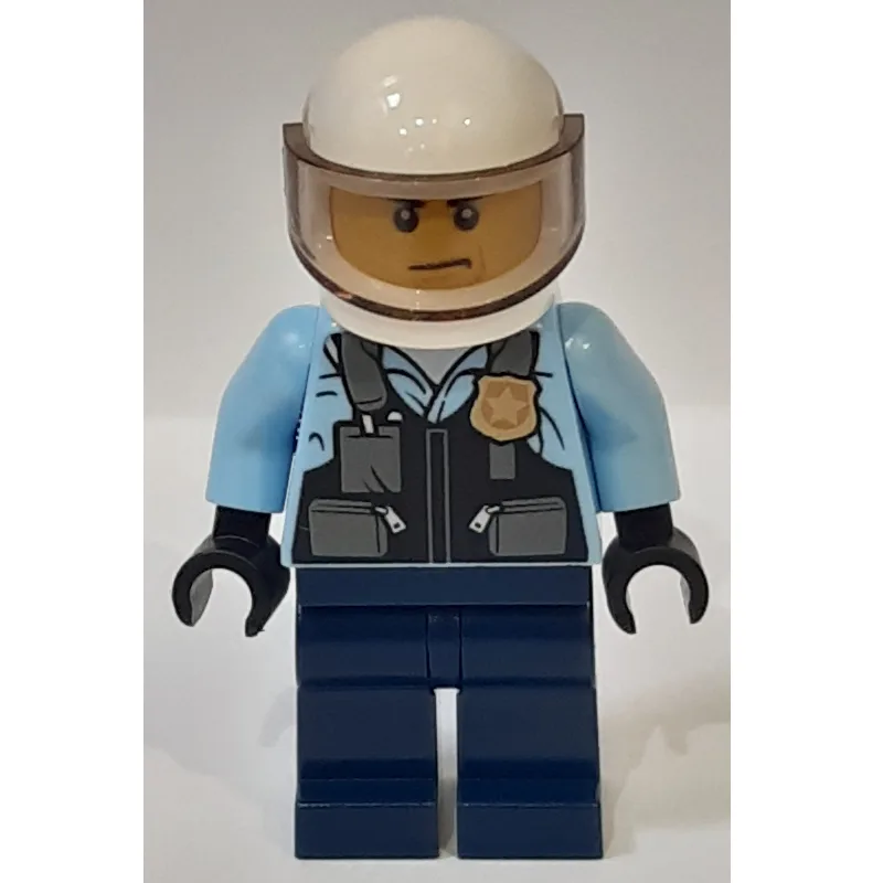 Policeman, Black Vest with Badge and Pouches… — minifigurine LEGO | Brick Broker