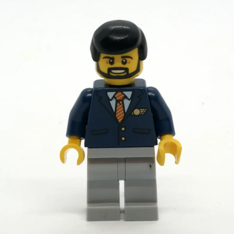 Pilot, Dark BLue JAcket with Tie and Wings Ba… — minifigurine LEGO | Brick Broker