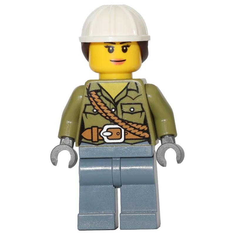 Volcano Explorer, Woman, Olive Green Shirt wi… — minifigurine LEGO | Brick Broker