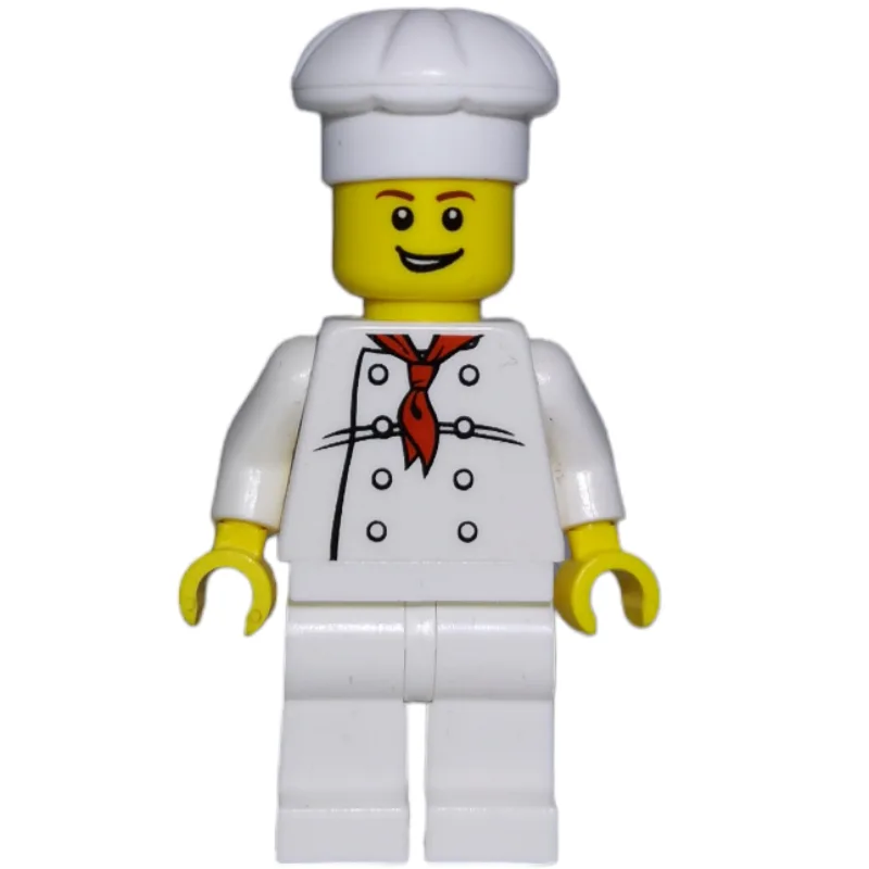 Chef - White Torso, White Legs, White Hat — minifigurine LEGO | Brick Broker