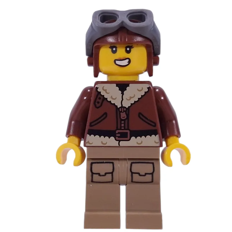 Pilot, Dark Brown Jacket, Dark Tan Legs, Avia… — minifigurine LEGO | Brick Broker