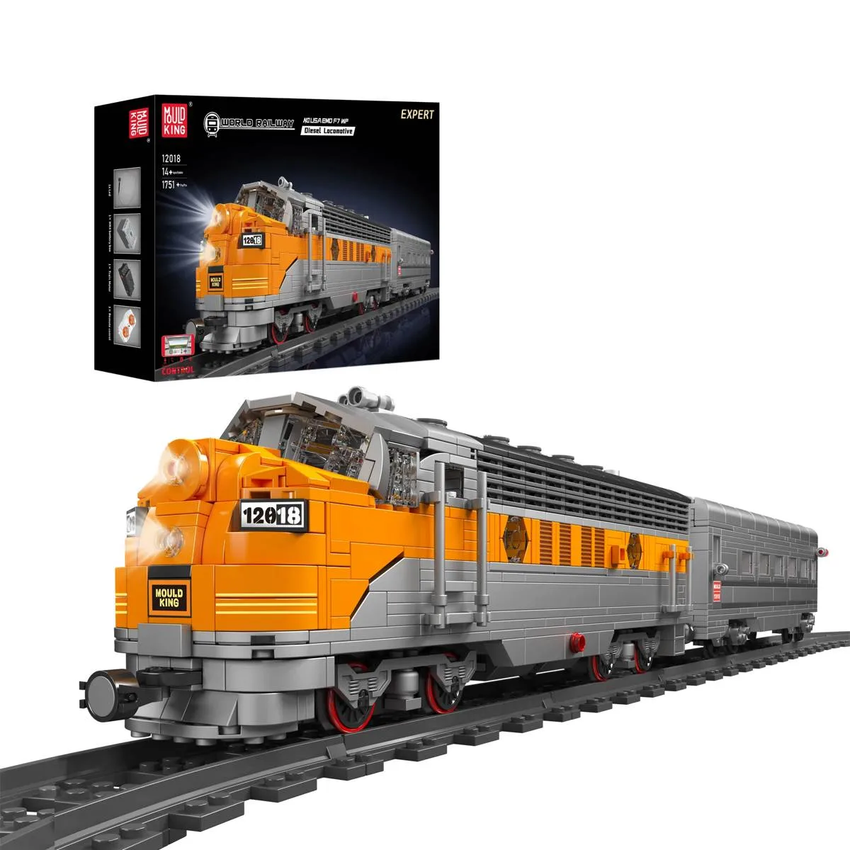 Mould King Locomotive diesel USA EMD F7 WP (MOU-12018S) - prix | Brick Broker